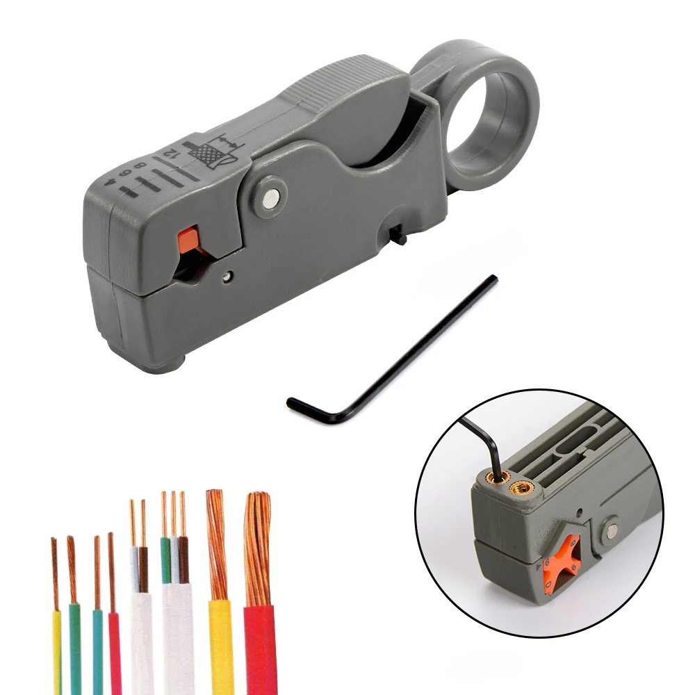 Automatic Wire Stripper Cutter - Rotary Wire Stripper Tool Adjustable Cable