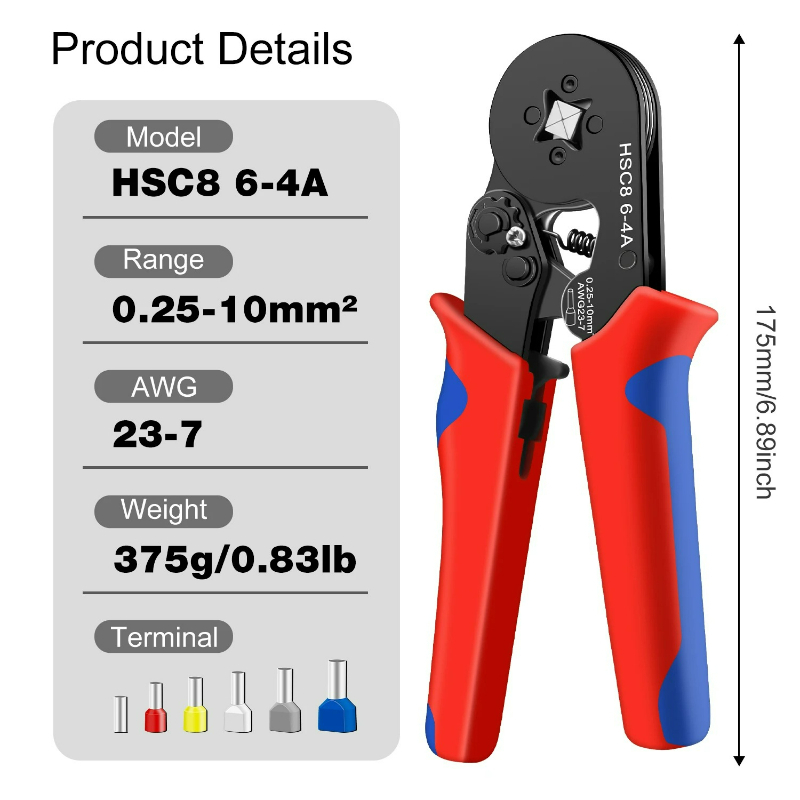 HSC8 6-4A Crimping Tool 0.25-1 - đánh giá và giá Automatic Wire Stripper Cutter