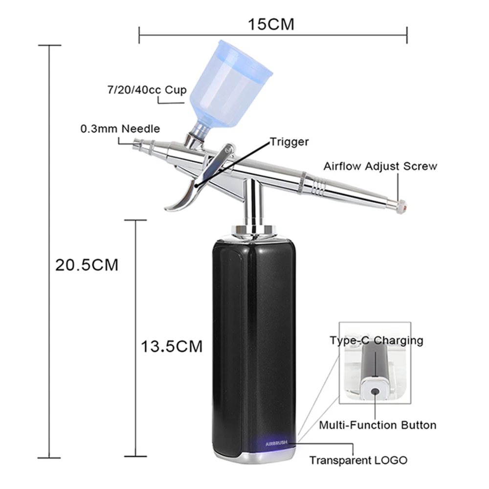 Rechargeable Airbrush Compress - đánh giá và giá Airbrush Kit With Mini Compressor